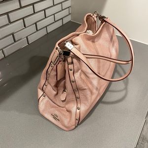 Coach Pink Studded Caviar Grain Leather Phoebe Shoulder Bag